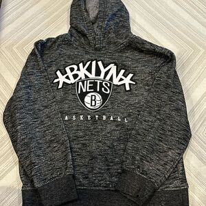 NBA Boys Brooklyn Nets Basketball Heather Grey Hooded Sweatshirt